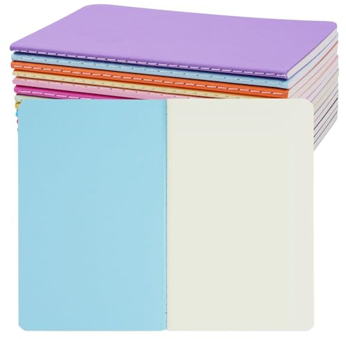 AOOSU Pequeñas Cuaderno A6, 13 PCS Libretas de Notas A6, Cuadernos de Notas de 30 Hojas en Blancas/60 Páginas Libretas A6 de Blanco para Diario Escritura de la Escuela Chicos Chicas y Maestros