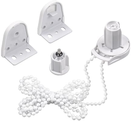 1 (25mm) Roller Blind Repair Kit, Replacement Hardware with Metal Brackets, Bead Chain & End Plug for Roller Shades