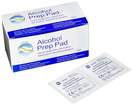 Zarys P1-IA-2 Compresse de gaze humidifié avec de l'alcool Alcohol Prep Pad stérile - Boite de 100 pièces