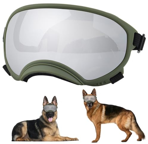 Gafas de Sol para Perros Gafas Grandes para Perros con Correa Ajustable de protección UV para de Sol para Cachorros a Prueba de Viento para para Mascotas Medianas y Grand.
