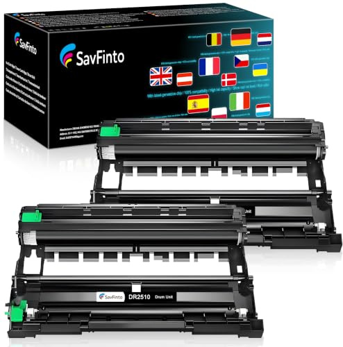 SavFinto DR2510 Drum Unit Replacement for Brother DR-2510 Drum for DCP-L2620DW HL-L2400DWE HL-L2865DW MFC-L2800DW MFC-L2827DW MFC-L2835DW MFC-L2860DW MFC-L2860DWE MFC-L2960DW MFC-L2980DW (2 Pack)