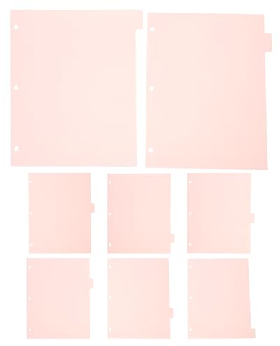 Milisten 8 Feuilles Séparateurs en Plastique Pvc Rose pour Classeur A4 à Six Anneaux Onglets, Rentrée Scolaire et L'organisation de Documents au Bureau