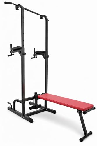 FLMD2163 Power tower dip bar con panca barra trazioni stazione di allenamento chin up sit up coppia parallele attrezzatura multifunzionale multifunzione home gym fitness in casa