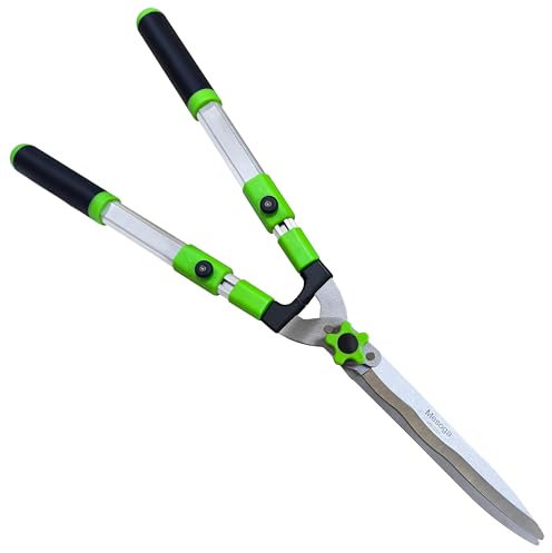 Mesoga Garden Hedge Shears for Trimming Borders, Extendable Handle Clippers & Shears, Pruning Trimmers with Wavy Blade, Professional Bush Cutter, Gardening Pruners Scissors