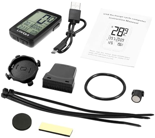 Fesjoy Computer, USB Rechargeable Wireless Cycling Computer Speedometer