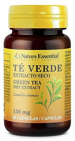 Nature Essential - Te Verde 150 Mg Ext. Seco - Formato 50 Cápsulas - Antioxidante y Antiinflamatorio - Ayuda al metabolísmo
