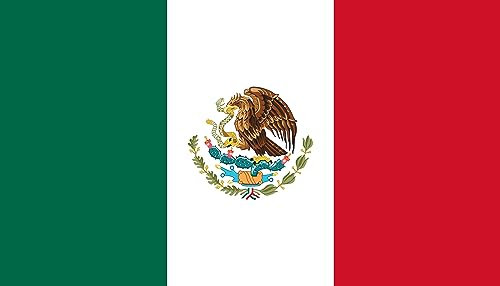 Premium Fahnen Flagge - 90 x 150 cm / 150 cm 90 cm - aus Polyester mit goldenen Ösen - Langlebig und Wetterfest (Mexiko)