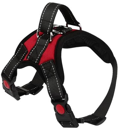 Harnais pour Chien avec Poignée Contrôlable, Harnais pour Chien Réglable Respirant, Harnais Anti-Traction pour Chien de Petite et Moyenne Taille