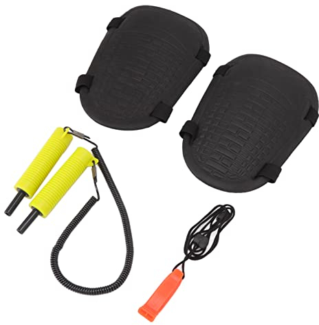 HERCHR Ensemble D'équipement De Pêche sur Glace, Pics à Glace Rétractables, Genouillères Dures en EVA Et équipement De Sécurité avec Sifflet Non Nucléaire pour la Protection en Plein Air(Jaune)