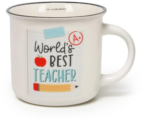 Legami - Taza Cuppuccino de porcelana New Bone China, taza de desayuno, taza de café té lavable en lavavajillas, idea regalo para profesor maestra, diámetro 10 cm, capacidad 350 ml, tema Teacher