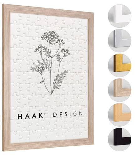 Haak Puzzlerahmen Tokio Sonoma Eiche (Dekor) 36 X 48 cm (ca. 500 Teile) Bilderrahmen Rahmen für Puzzle