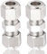 2 Stück 10 mm Kompressionsrohr Verschraubung, 10 mm OD x 10 mm OD Edelstahl Klemmringverschraubung, Gerade Verschraubungen Klemmverschraubung, Einsetzbar für Rohrleitungen, Luftkompressoren Silver