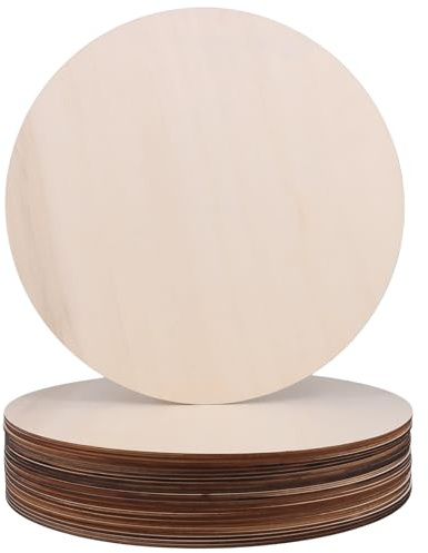 JIEHIN 25 dischi di legno rotondi, diametro 30 cm, spessore 3 mm, pannelli di compensato, rotondi, cerchi in legno, ritagliati in legno per artigianato, cartelli, fai da te, pittura e decorazioni