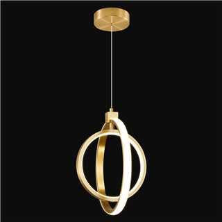 ZYBWL Modern LED Pendant Light Gold Round Ring Light Fixture Height Adjustable Chandelier Suitable for Kitchen Island Bedroom Living Room Foyer(2-Ring)