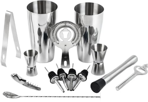 Cocktail Set Cocktail Shaker Set Cocktail Shaker Set 14st Set Mixology Bartender Kit Cocktail Shaker Set Cocktail Shaker Set Bar Verktygssats(600/450ML)