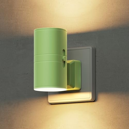 LOHAS-LED Nachtlicht Steckdose, Nachtlicht mit Dämmerungssensor [1 Stück], 0-100LM, Warmweiß 3000K, LED Steckdosenlicht für Flur, Schlafzimmer, Treppe, Badezimmer, Grüner Schirm