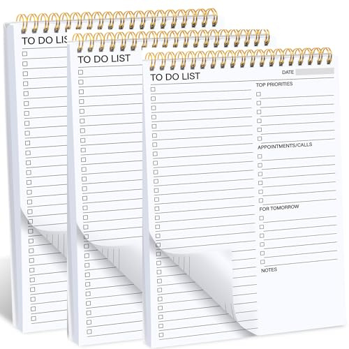 LIMBJEY To Do List Notebook & Notepad for Work 3pack- More Sheets Daily Planner Notepad for for Students, Teachers & Professionals| Perfect for School, Office and Home Organization
