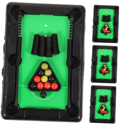 Milisten 4 Ensemble Mini Billard pour Garçon pour Fille Jeu De Table De Billard Accessoire De Jeu De Bureau Petite Table pour Garçon pour Fille Jouet De Réflexion Et Imagination