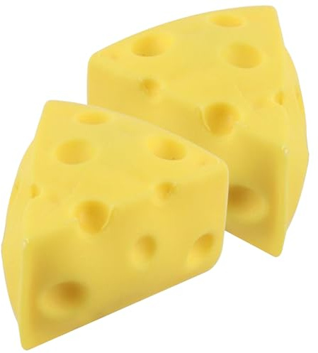 Palla da spremere, Palla antistress al formaggio per adulti e bambini 2 pezzi Giocattoli elastici per spremere il formaggio Simulazione morbida Giocattoli sensoriali alimentari per alleviare lo stres