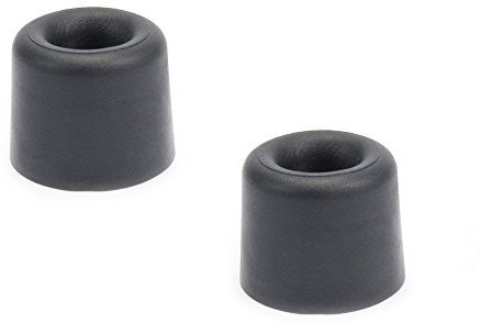 Sossai® 2 x Türstopper NTS | Modell: Anke | Höhe: 24mm | Ø: 30mm | Farbe: schwarz | Zum Schrauben (Inkl. Befestigungsmaterial) | Bodenmontage