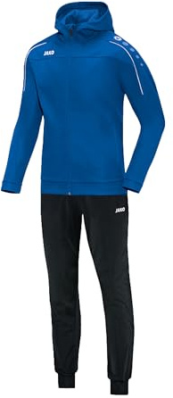 JAKO Trainingsanzug Herren & Damen Polyester Classico mit Kapuze Royal L - Jogginganzug 2-teilig für Sport und Alltag, Jogginghose & Trainingsjacke
