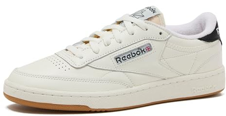 Club C 85 Baskets de tennis vintage pour homme, Craie/noir/gomme, 42.5 EU