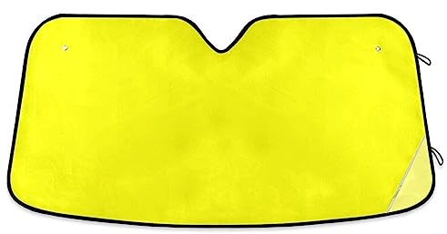 Parasol para parabrisas amarillo, protector térmico plegable para parabrisas de coche, cubierta de ventana delantera, 55 x 27.6 pulgadas
