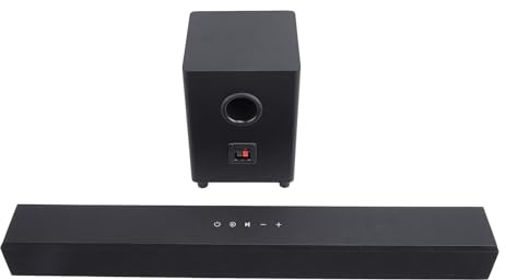 Asixxsix Barra de Sonido con Subwoofer, Salida Total de 60W 5.0 Envolvente Sistemas de Sonido para el Juego de PC de TV, con Control Remoto de 3 Modos EQ (Enchufe de la UE)