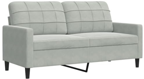 Emmtore Sofá de 2 plazas de Terciopelo Gris Claro 140 cm, Asientos de salón, sofá de 2 Personas