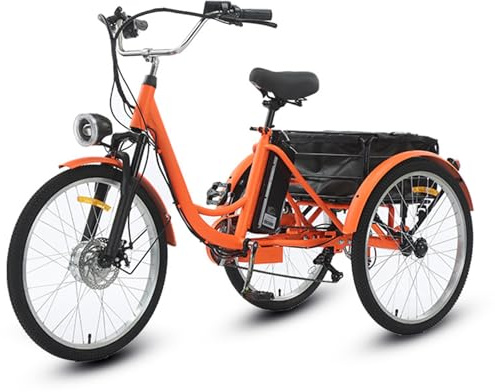 EaThsalL 3 Rad Elektrodreirad FüR Senioren Zoll Klappbar Dreirad Lastenfahrrad für Erwachsene Tragfähigkeit 200kg Geeignet für eine Körpergröße von 160-185 cm