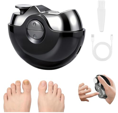 2 en 1 Coupe Ongles électrique Durs/Épais Ongles Orteils/Doigts | Lime a Ongle Electrique avec Bac De Récupération, Lumière LED, Rechargeable pour Bébé, Enfants, Adultes, Personnes âgées