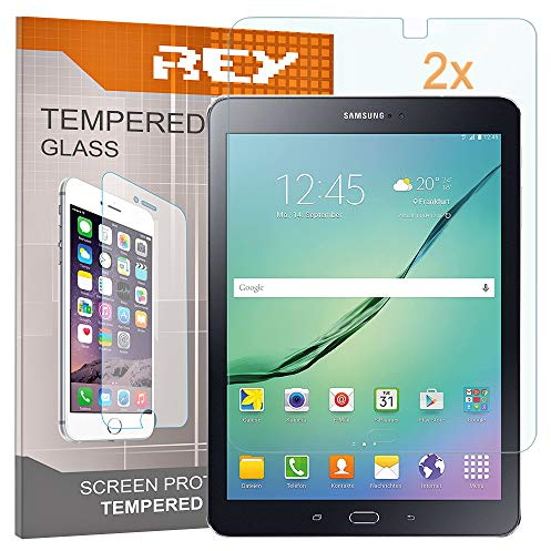 REY Pack 2X Pellicola salvaschermo per Samsung Galaxy Tab S2 8 t720, Pellicole salvaschermo Vetro Temperato 9H+, di qualità Premium Tablet