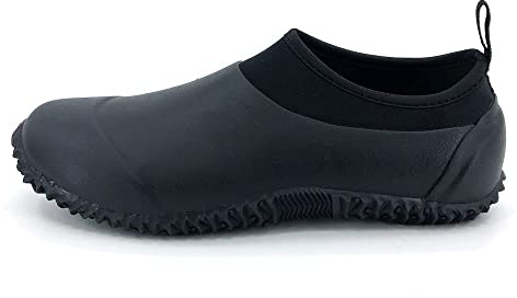 SYLPHID Men's Garden Shoes Women's Rain Shoe Waterproof Neoprene Camp Booties for Camping, Lawn Care, Gardening and Yard Work, Black, Women Size13 Men Size 11.5