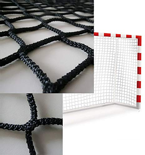 Coppia di Reti per Porte Calcetto e Porta Pallamano. Colore Nero. Regolamentari. qualità Professionale.
