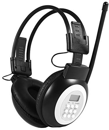 Topiky Radio FM Auriculares con Pantalla LCD, sobre el oído Plegable Inalámbrico/Cableado Estéreo con cancelación de Ruido Auriculares HiFi Receptor de Radio Protector auditivo Orejera