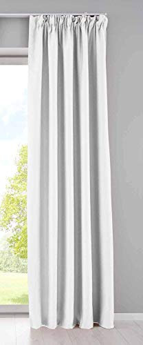 Gardinenbox Vorhang Blickdicht »Newyork« verdeckte Schlaufen Weiß HxB 245x140 cm 1er-Pack Thermo-Gardine Verdunkelungsvorhang Blackout schalldämmend ÖKOTEX Kräuselband Raffhalter, 202020610