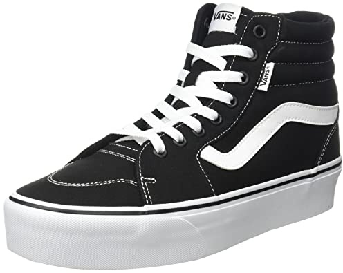 Vans Filmore Hi Platform Zapatillas Para Mujer, Canvas Black/White, 36 EU
