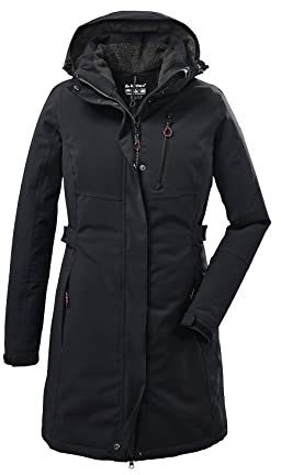 Killtec Damen Parka Funktionsparka mit abzippbarer Kapuze KOW 165 WMN PRK wasserdicht, Winddicht, atmungsaktiv 00200-schwarz 48