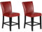 MODERION 2er Set Barhocker,Thekenhohe Barstühle mit Massivholzbeinen, Esszimmerstühle mit Memory Foam Sitz, atmungsaktives Leder, einfache Montage, hält 180 kg für Esszimmer, Wohnzimmer, Küche (Red)