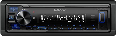 KENWOOD KMM-BT270U Bluetooth Digital Media Car Stereo Receiver with USB Port – AM/FM Radio, MP3 Player, High Contrast LCD, Detachable Face Plate, Single DIN, 13-Band EQ