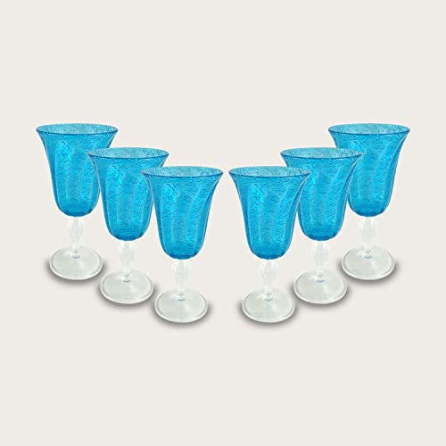 arca - Set 6 Calici in Plastica Acrilica Resistente da 30 Cl - Vari Colori Disponibili (Acqua Marina)