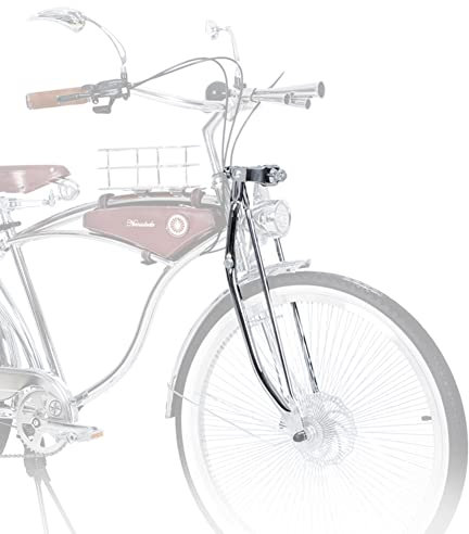 TentHome Fahrradgabel Doppelte Schulterkontrolle polierter Stahl Fahrrad Stoßdämpfergabel Feder Vordergabel Federgabel mit Doppelkopf-Stoßdämpfer für Cityrad 26 24 Zoll Silver (für 24 Zoll Fahrrad)