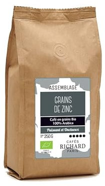 Comptoirs Richard Café Grains de Zinc Bio, 250 g