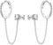 925 Sterling Silver Chain Hoop Earrings for Women, Silver Double Piercing Two Holes Huggie Hoop Earrings Tassel Link Cuff Cartilage Helix Cubic Zirconia Stud Earrings for Teen Girls Jewellery Gifts