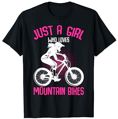 Just A Girl Who Loves Mountain Bike MTB Downhill Biker Bambini Maglietta