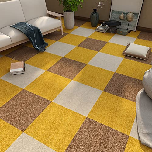 Teppichfliesen Scene 9/12/18 Stück selbstklebende Teppichfliesen für den Innenbereich, Teppich abziehen und aufkleben, 20 x 20 Zoll multifunktionale Bodenmatte, rutschfest, wiederverwendbar, Nachttis