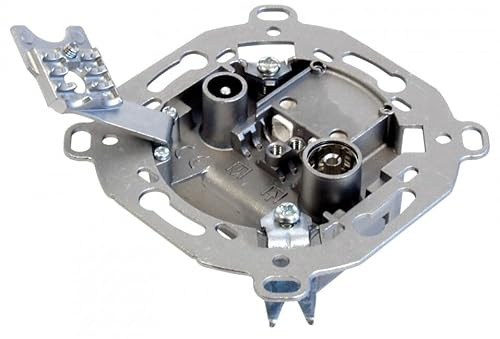 Base empotrada MATV 10dB, amplificador intermedio, ideal para distribución de señales de televisión en instalaciones eléctricas.