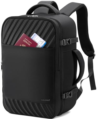 Lekespring Handgepäck Rucksack 40x20x25 für Ryanair, Laptop Rucksack Reiserucksack Klein rucksack handgepäck flugzeug Schulrucksack für Damen, Herren, Teenager, Schwarz