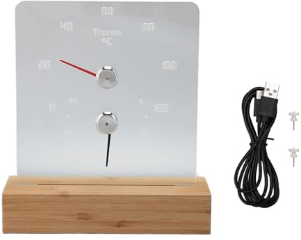 2-i-1 bastutermometer-hygrometer med träbas, digital basturumstermometer, hygrometer, väggmonterbar, hygrotermograf för temperatur och