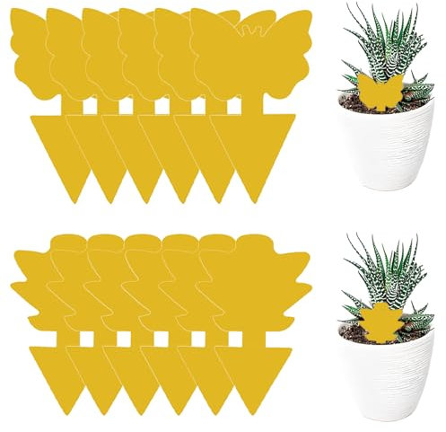 Pièges à Insectes (12 Pieces), Autocollants Colle Double-Face Étanche Mouche, Les Mouches des Feuilles et la vermine, Colle Double sans Insecticide, Jaune, Papillon + Catégorie multiviandes